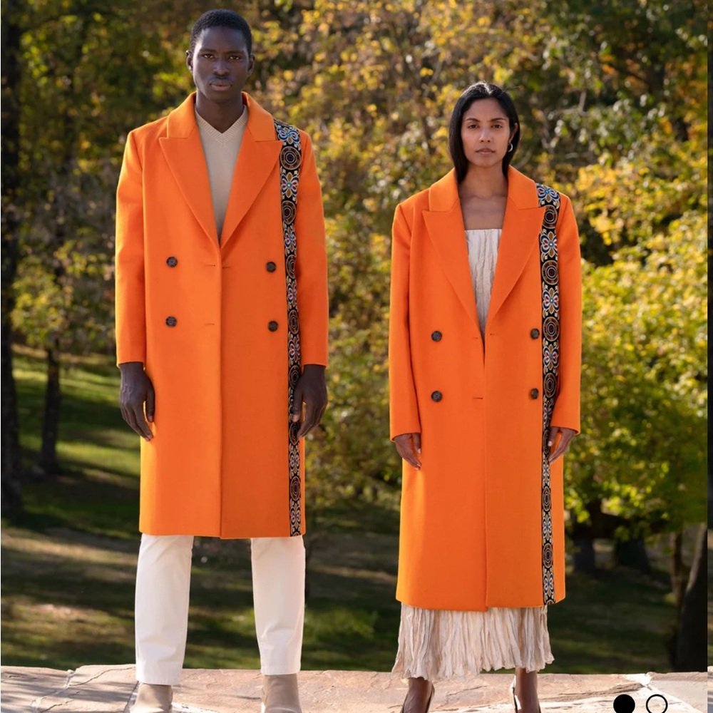 COPY - Stylish Orange Double-Breasted Coat